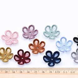 Q426_7 30個 刺繍ワッペン 桜シリーズ 5弁花 花びら 全11色 3X【10ヶ】 4枚目の画像