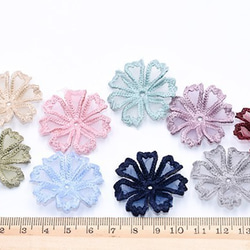 Q428_5 30個 刺繍ワッペン 桜シリーズ 7弁花 花びら 全9色 3X【10ヶ】 4枚目の画像