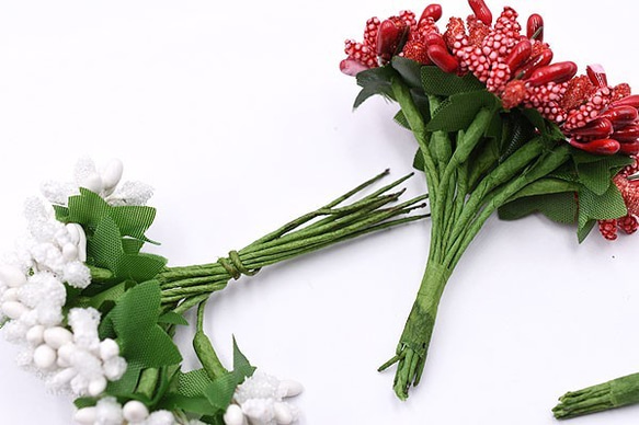 ZA10_2 9束 クリスマス 花束 造花 フラワー　ネコポス不可 3X【3束】 3枚目の画像