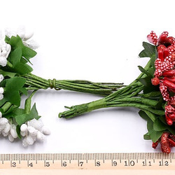 ZA10_2 9束 クリスマス 花束 造花 フラワー　ネコポス不可 3X【3束】 6枚目の画像