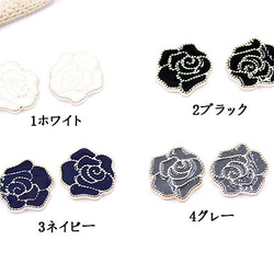 A1901_1 30個 デコパーツ 薔薇 17×17mm アクリル エポ付 3X【10ヶ】 1枚目の画像