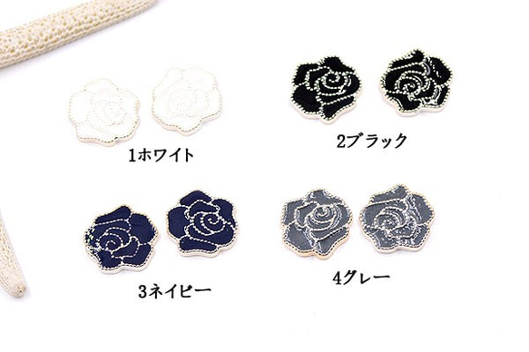 A1901_1 30個 デコパーツ 薔薇 17×17mm アクリル エポ付 3X【10ヶ】 1枚目の画像