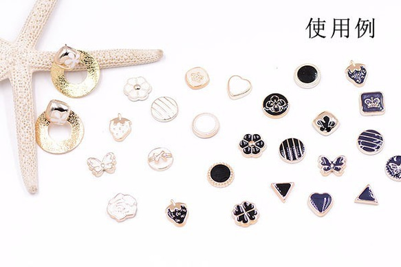 A1885_2 60個 デコパーツ 半円とレース 12mm アクリル エポ付 3X【20ヶ】 5枚目の画像