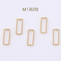 M1828 120個 フレームパーツ 長方形 8✘15mm ゴールド 3×【40ヶ】 1枚目の画像