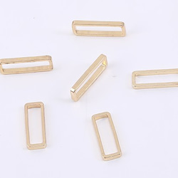M1828 120個 フレームパーツ 長方形 8✘15mm ゴールド 3×【40ヶ】 2枚目の画像