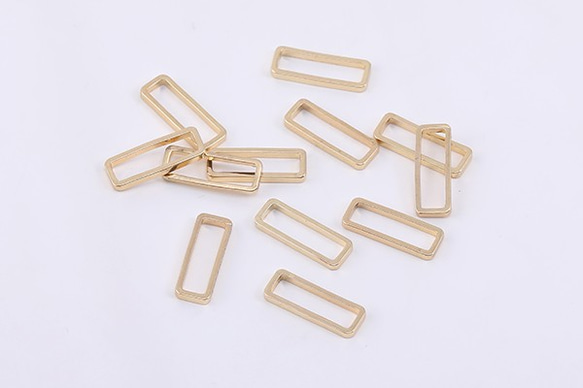 M1828 120個 フレームパーツ 長方形 8✘15mm ゴールド 3×【40ヶ】 3枚目の画像