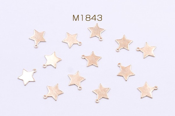 M1843 90個 チャームパーツ 星型 カン付き 10×11mm ゴールド3×【30ヶ】 1枚目の画像