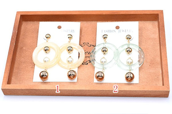 KE108_1 2对 完成品 ピアスNo.108 全2色 4X【1ペア】 ピアス（スタッド 