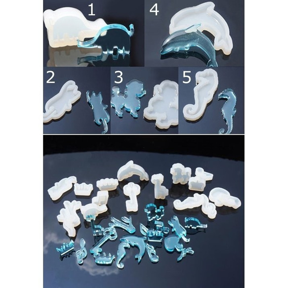 A489-3 3個 シリコンモールド レジンモールド アニマル 動物 ハンドメイド用 3X【1ヶ】 2枚目の画像