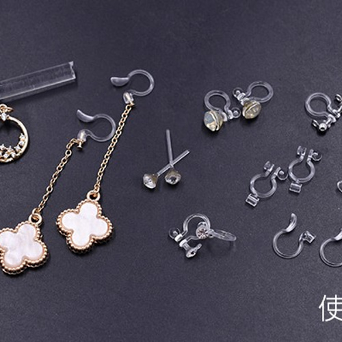 M3911-20-1 60個 樹脂ピアス 石座付き 4サイズ クリア 3×【20ヶ