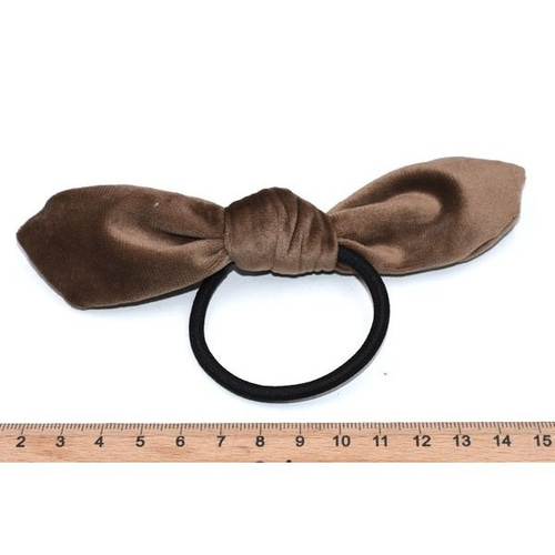 KH22-7 5個 ヘアゴム リボン ヘアアクセサリー ベロア調 全7色