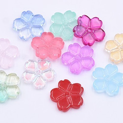 B304-3 60個 高品質チェコガラスチャーム 桜 穴あり 13×13mm 全11色 3X【20ヶ】 3枚目の画像