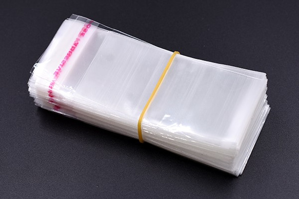 Q478 600枚 OPP袋 透明テープ付き 4×10cm 3X【200枚】 2枚目の画像