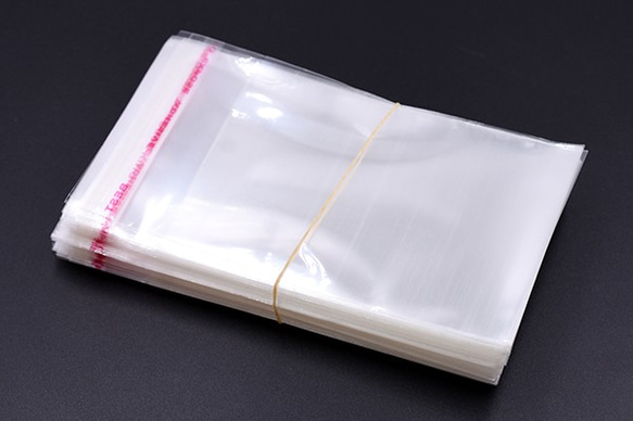 Q481 300枚 OPP袋 透明テープ付き 8×14cm 3X【100枚】 2枚目の画像
