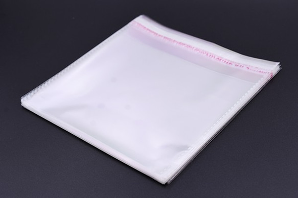 Q484 200枚 OPP袋 透明テープ付き  16×16cm 2X【100枚】 2枚目の画像