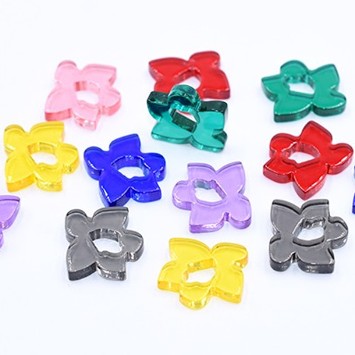 A2610-1 60個 アクリルパーツ プレート フラワー 14×15mm クリア 3X