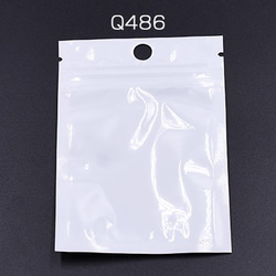 Q486 200枚 プラスチック袋 チャック付ポリ袋 7×10cm ホワイト/クリア 2X【約100枚】 1枚目の画像