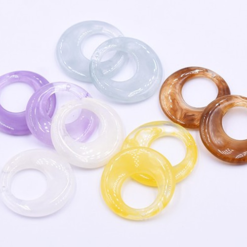 A2650-1 30個 高品質樹脂パーツ 抜き正円 1穴 28mm クリア 3X【10ヶ  