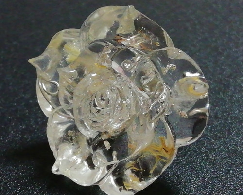 TI003 ルチルクォーツ 11号フリー 花A 40mm オルゴナイト 大きな指輪