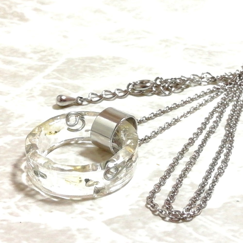 UA008 ルチルクォーツ 輪っか23mm リング型 オルゴナイト ペンダント