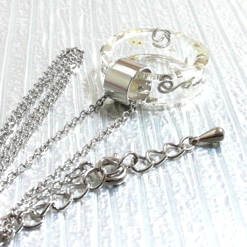 UA008 ルチルクォーツ 輪っか23mm リング型 オルゴナイト ペンダント