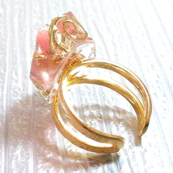 UE008 インカローズ 13号フリー 22mm オルゴナイト 大きな指輪 リング pinkgold 8枚目の画像