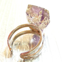 SF002 アメジスト 13号フリー 2.2cm オルゴナイト 大きな指輪 リング purplesilver 3.0g 9枚目の画像