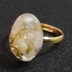 SJ048 クンツァイト ピンキーリング 3号フリー 楕円形14mm オルゴナイト 指輪 pinkgold 4枚目の画像