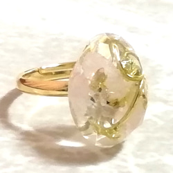 SJ048 クンツァイト ピンキーリング 3号フリー 楕円形14mm オルゴナイト 指輪 pinkgold 7枚目の画像