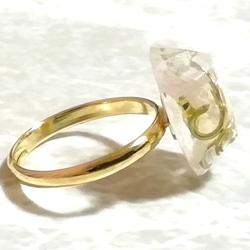 SJ048 クンツァイト ピンキーリング 3号フリー 楕円形14mm オルゴナイト 指輪 pinkgold 9枚目の画像