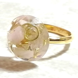 SJ049 クンツァイト 11号フリー 円形15mm ラウンド オルゴナイト 指輪 リング pinkgold 3枚目の画像