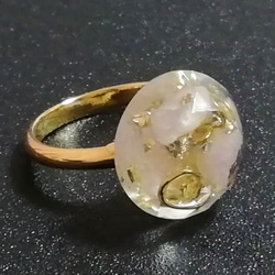 SJ049 クンツァイト 11号フリー 円形15mm ラウンド オルゴナイト 指輪 リング pinkgold 6枚目の画像