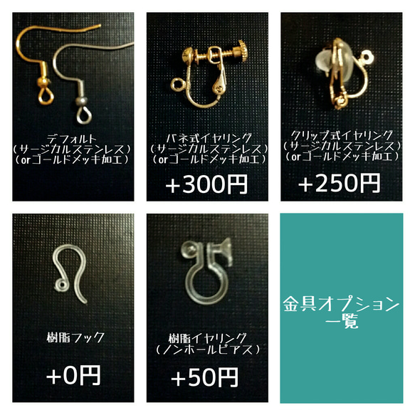 ターコイズのシルバーアクセ風ピアス/イヤリング 4枚目の画像