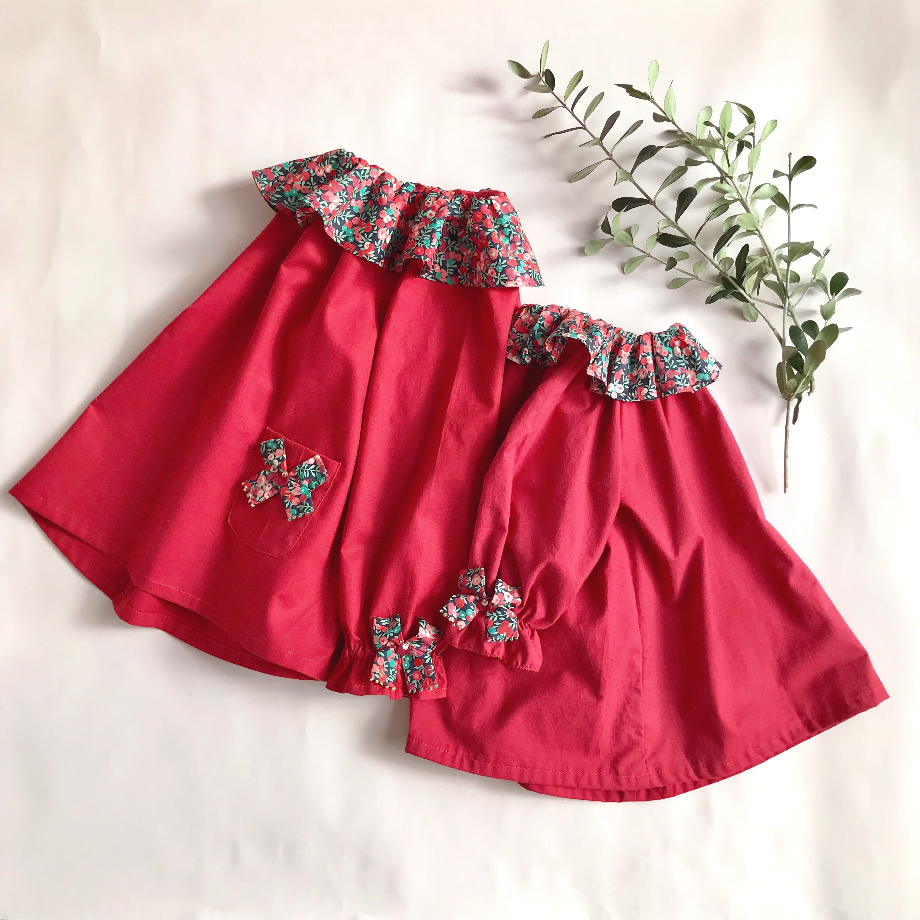 《オーダーメイド 》真っ赤なベリーのスモックチュニック＊