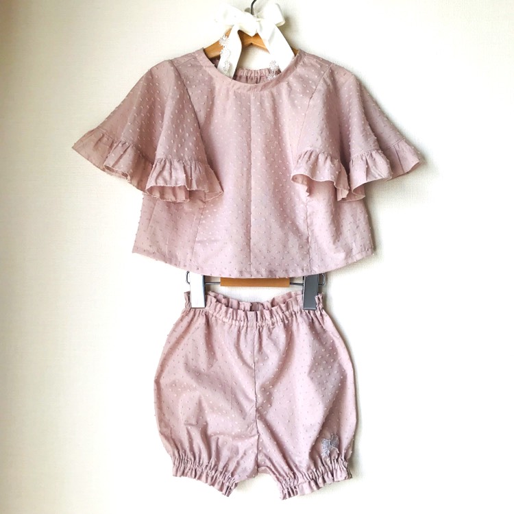 お花フリルのトップス＆かぼちゃパンツ サイズ80-90㎝