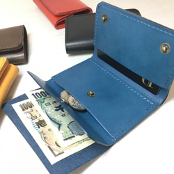 三つ折り財布　小さな財布　最小財布　本革　日本製　レザーウォレット　財布 1枚目の画像