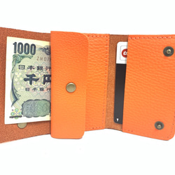 三つ折り財布　小さな財布　最小財布　本革　日本製　レザーウォレット　財布 5枚目の画像