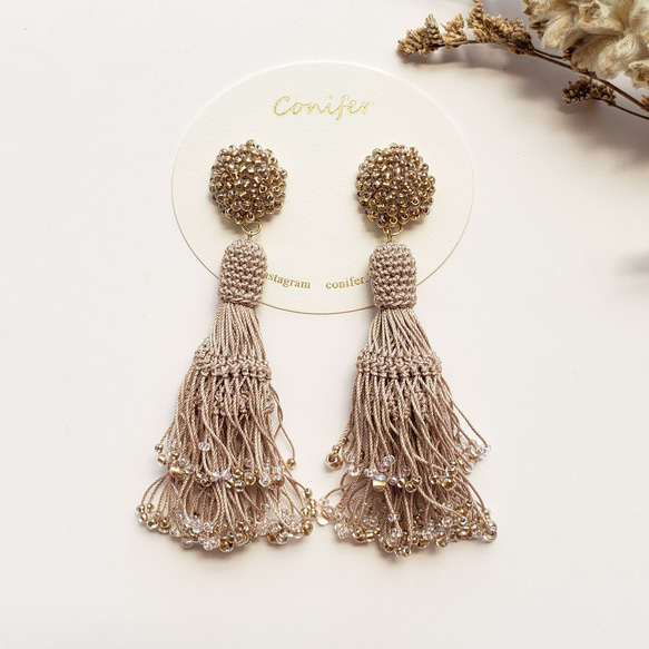 NSKY　ハンドメイドピアス　タッセルピアス NSKY ハンドメイドピアス タッセルピアス