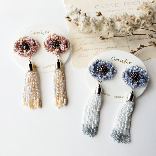 再販45 オルテガ タッセル リボン ネイティブ ターコイズ ピアス