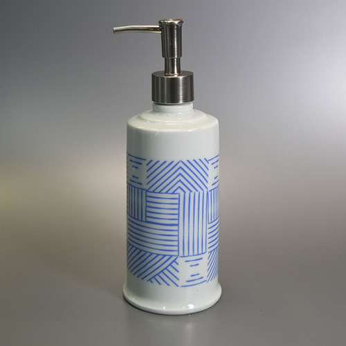磁器のディスペンサー 三島手 磁器 陶器 アルコール消毒ディスペンサー