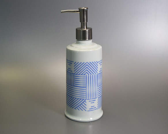 磁器のディスペンサー 三島手 磁器 陶器 アルコール消毒ディスペンサー