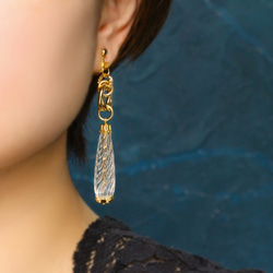 USAヴィンテージパーツのイヤリング・クリアドロップ 4枚目の画像