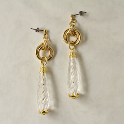 USAヴィンテージパーツのイヤリング・クリアドロップ 5枚目の画像