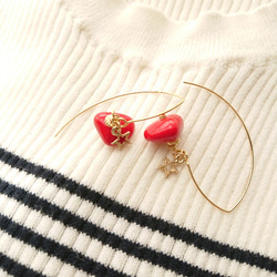 Girlish style “red & star”ピアス 4枚目の画像