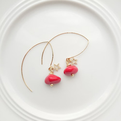 Girlish style “red & star”ピアス 6枚目の画像