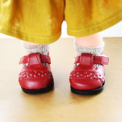 【赤】メルちゃん　ソランちゃん　アニメーターdoll　靴65㎜×35㎜　 サイズが合えば他のdollでも・・ 1枚目の画像