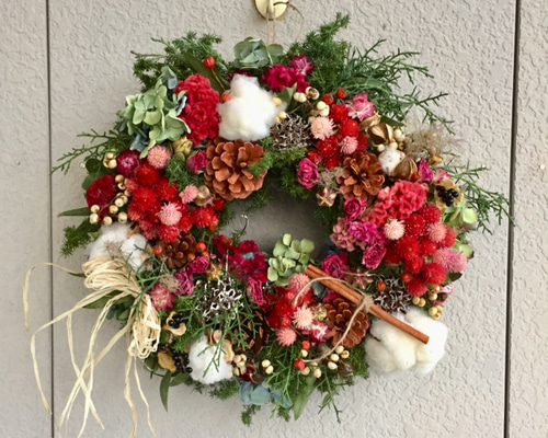 ケイトウのクリスマスリース リース ◇JUN◇ 通販 6430778｜Creema