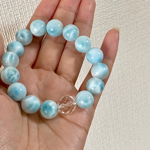 1粒売り、バラ売り】ラリマー12mm＊夏＊海＊マリンブルー＊海面