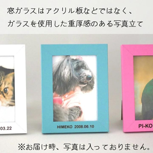 【送料無料】お写真と名前と日付が入るメモリアルボトル(小)&フォトフレームセット pet90 8枚目の画像