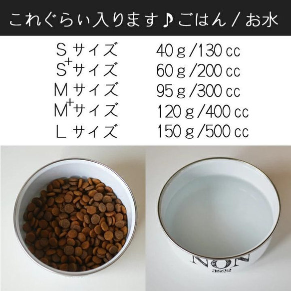 【送料無料】 名前と生年月日が入った ホーローアラウンドフードボウル（全）3カラー pet20m+ 直径16cm 6枚目の画像